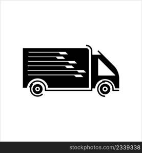 Shipping Truck Icon Vector Art Illustration