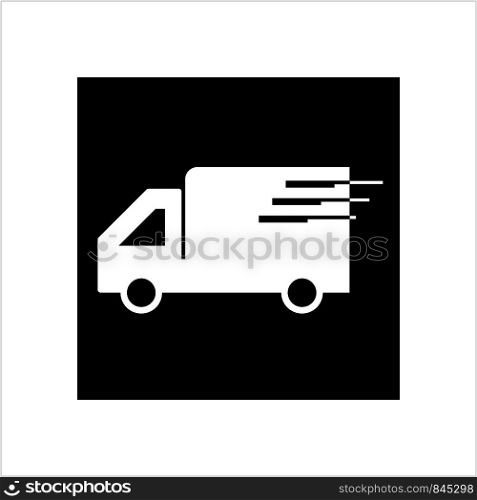 Shipping Truck Icon Vector Art Illustration