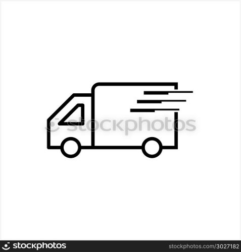 Shipping Truck Icon Vector Art Illustration. Shipping Truck Icon