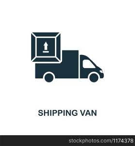 Shipping Van icon. Monochrome style design from logistics delivery collection. UI. Pixel perfect simple pictogram shipping van icon. Web design, apps, software, print usage.. Shipping Van icon. Monochrome style design from logistics delivery icon collection. UI. Pixel perfect simple pictogram shipping van icon. Web design, apps, software, print usage.