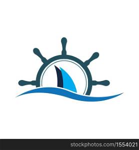 ships wheel logo vector illustration design template