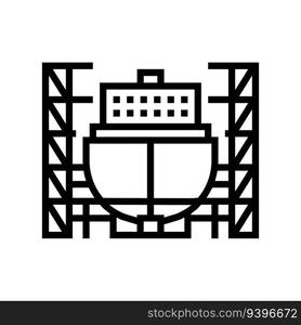 shipyard manufacturing process glyph icon vector. shipyard ...