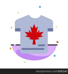 Shirt, Autumn, Canada, Leaf, Maple Abstract Flat Color Icon Template