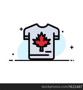 Shirt, Autumn, Canada, Leaf, Maple  Business Flat Line Filled Icon Vector Banner Template