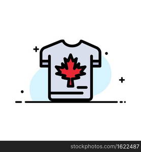 Shirt, Autumn, Canada, Leaf, Maple  Business Flat Line Filled Icon Vector Banner Template