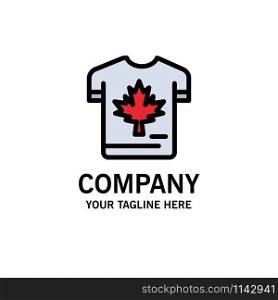 Shirt, Autumn, Canada, Leaf, Maple Business Logo Template. Flat Color