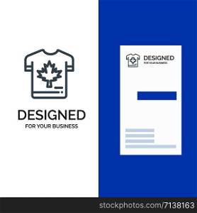 Shirt, Autumn, Canada, Leaf, Maple Grey Logo Design and Business Card Template