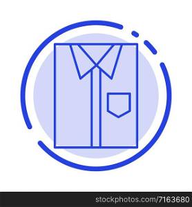 Shirt, Cloth, Clothing, Dress, Fashion, Formal, Wear Blue Dotted Line Line Icon