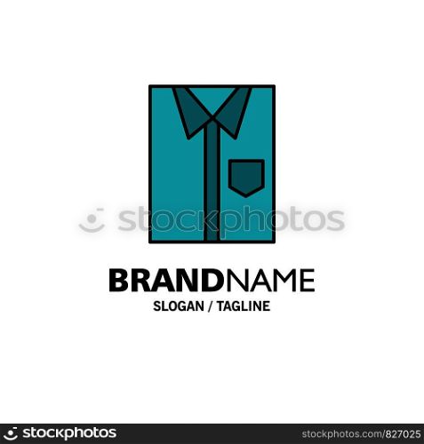 Shirt, Cloth, Clothing, Dress, Fashion, Formal, Wear Business Logo Template. Flat Color