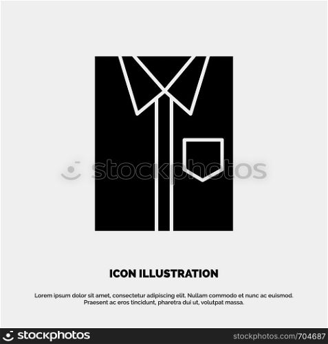 Shirt, Cloth, Clothing, Dress, Fashion, Formal, Wear solid Glyph Icon vector