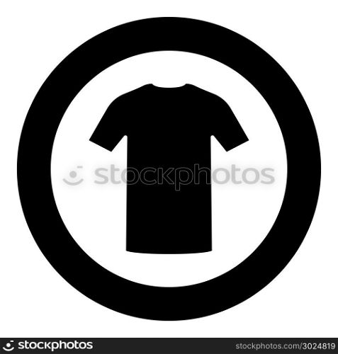Shirt icon black color in circle vector illustration