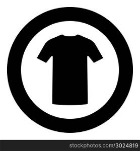 Shirt icon black color in circle vector illustration