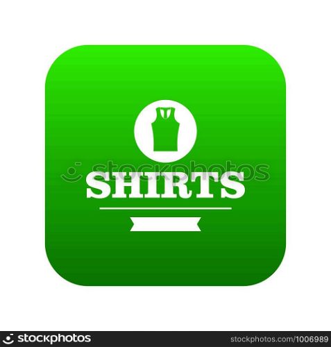 Shirt icon green vector isolated on white background. Shirt icon green vector