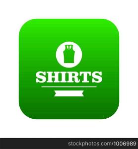 Shirt icon green vector isolated on white background. Shirt icon green vector