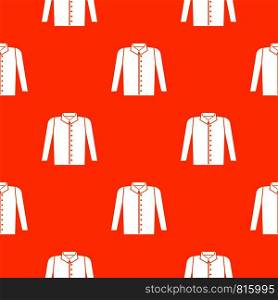 Shirt pattern repeat seamless in orange color for any design. Vector geometric illustration. Shirt pattern seamless