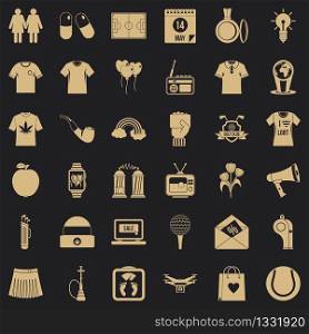 Shirt polo icons set. Simple style of 36 shirt polo vector icons for web for any design. Shirt polo icons set, simple style