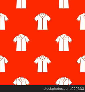 Shirt polo pattern repeat seamless in orange color for any design. Vector geometric illustration. Shirt polo pattern seamless