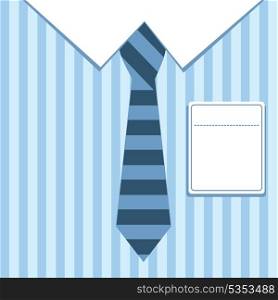 Shirt. Tie on a striped shirt. A vector illustration