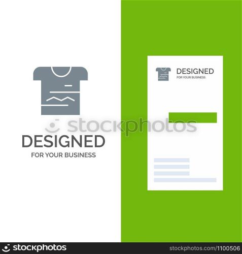 Shirt, Tshirt, Cloth, Uniform Grey Logo Design and Business Card Template