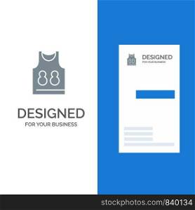 Shirt, Tshirt, Game, Sport Grey Logo Design and Business Card Template