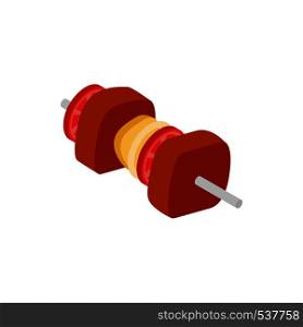 Shish kebab icon in isometric 3d style isolated on white background. Shish kebab icon, isometric 3d style