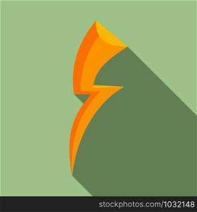 Shock lightning bolt icon. Flat illustration of shock lightning bolt vector icon for web design. Shock lightning bolt icon, flat style