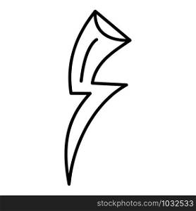 Shock lightning bolt icon. Outline shock lightning bolt vector icon for web design isolated on white background. Shock lightning bolt icon, outline style