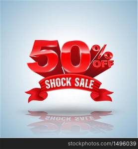 Shock sale banner. Vector illustration for promotion advertising.. Shock sale banner.