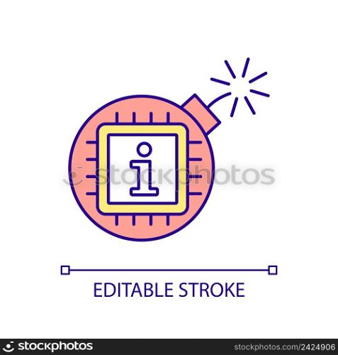 Shocking information RGB color icon. Psychological warfare. Influencing and persuading facts. Isolated vector illustration. Simple filled line drawing. Editable stroke. Arial font used. Shocking information RGB color icon