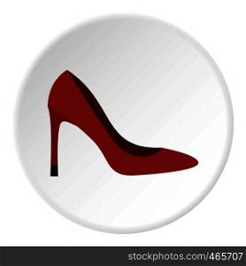 Shoe icon in flat circle isolated on white background vector illustration for web. Shoe icon circle