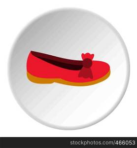 Shoe icon in flat circle isolated on white vector illustration for web. Shoe icon circle