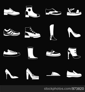Shoe icons set vector white isolated on grey background . Shoe icons set grey vector