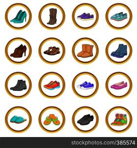 Shoe vector set in cartoon style isolated on white background. Shoe vector set, cartoon style