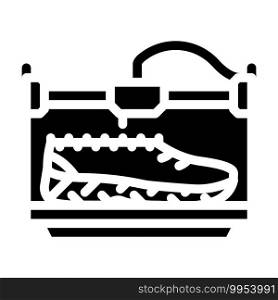 shoes 3d printing glyph icon vector. shoes 3d printing sign. isolated contour symbol black illustration. shoes 3d printing glyph icon vector illustration