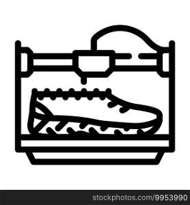 shoes 3d printing line icon vector. shoes 3d printing sign. isolated contour symbol black illustration. shoes 3d printing line icon vector illustration