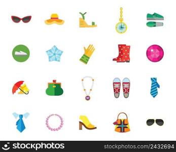 Shoes and accessories icon set. Can be used for topics like fashion, style, beauty, consumerism