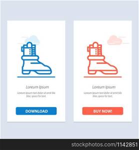 Shoes, Boot, American Blue and Red Download and Buy Now web Widget Card Template