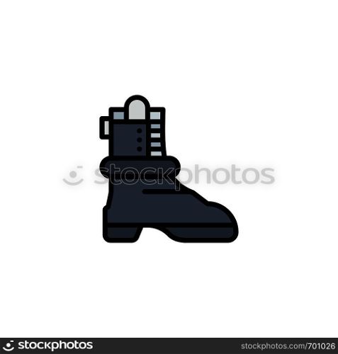 Shoes, Boot, American Business Logo Template. Flat Color