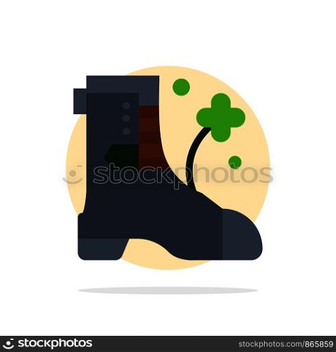 Shoes, Boot, Ireland Abstract Circle Background Flat color Icon