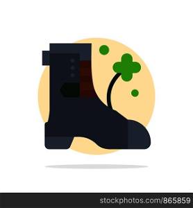 Shoes, Boot, Ireland Abstract Circle Background Flat color Icon