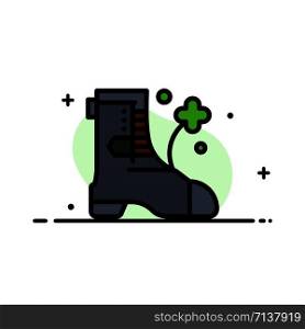 Shoes, Boot, Ireland Business Flat Line Filled Icon Vector Banner Template