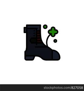 Shoes, Boot, Ireland Business Logo Template. Flat Color