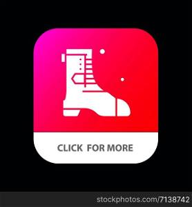 Shoes, Boot, Ireland Mobile App Button. Android and IOS Glyph Version