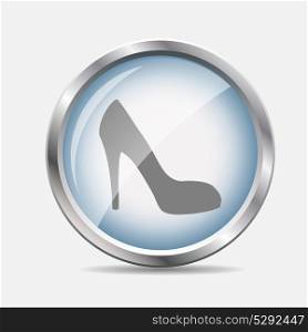 Shoes Glossy Icon Isolated Vector Illustration. EPS10. Shoes Glossy Icon Vector Illustration