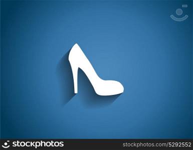 Shoes Glossy Icon Vector Illustration on Blue Background. EPS10. Shoes Glossy Icon Vector Illustration