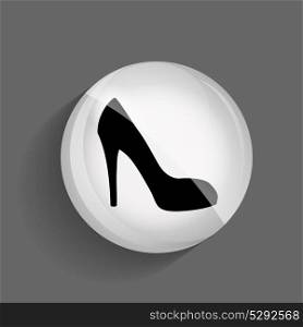Shoes Glossy Icon Vector Illustration on Gray Background. EPS10.. Shoes Glossy Icon Vector Illustration
