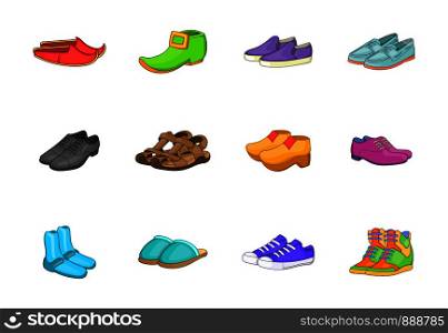Shoes icon set. Cartoon set of shoes vector icons for your web design isolated on white background. Shoes icon set, cartoon style