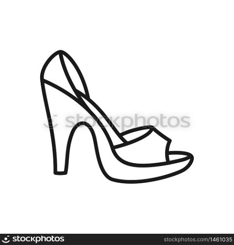 shoes icon, women shoes, footwear icon in trendy flat design