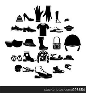 Shoes icons set. Simple set of 25 shoes vector icons for web isolated on white background. Shoes icons set, simple style
