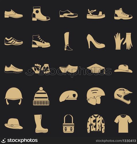 Shoes icons set. Simple set of 25 shoes vector icons for web for any design. Shoes icons set, simple style